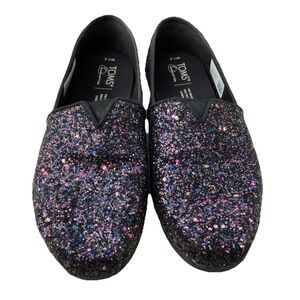 Tom’s Alpargata BlackBerry Sparkle Glitter Sz 7.5 VGUNavy Blue Cocktail Party